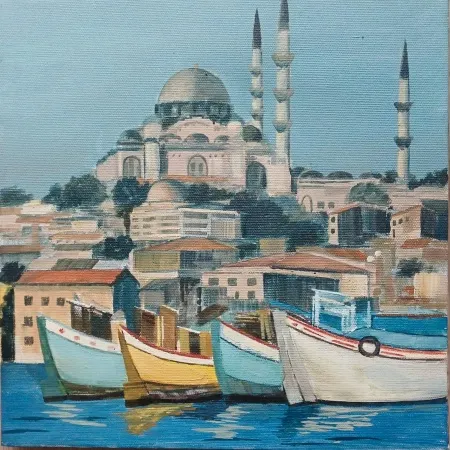 GÜRAY UYGUN tarafından 2025 yılında 25x25 cm ölçülerinde Tuval üzeri akrilik boya tekniği ile yapılmıştır.