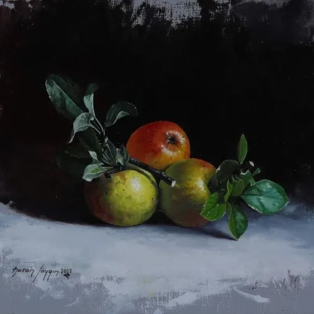 HASAN SAYGIN tarafından 2025 yılında 25x25 cm ölçülerinde Tuval üzeri yağlı boya tekniği ile yapılmıştır.