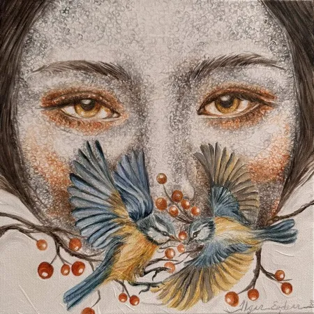 ILGIN ERDEM tarafından 2025 yılında 25x25 cm ölçülerinde Tuval üzeri yağlı boya tekniği ile yapılmıştır.