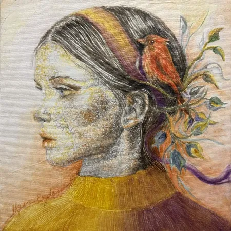 ILGIN ERDEM tarafından 2025 yılında 25x25 cm ölçülerinde Tuval üzeri yağlı boya tekniği ile yapılmıştır.