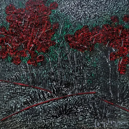 MURAT ÖZDOĞRU tarafından 2025 yılında 25x25 cm ölçülerinde Tuval üzeri akrilik boya tekniği ile yapılmıştır.