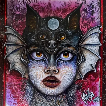 NİLGÜN BAYRAKTAROĞLU tarafından 2025 yılında 25x25 cm ölçülerinde Plerksiglas üzeri karışık teknik tekniği ile yapılmıştır.