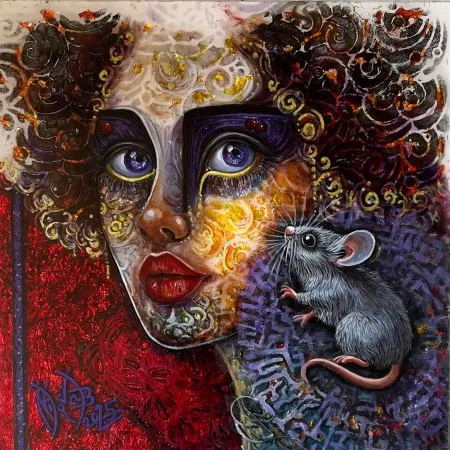 NİLGÜN BAYRAKTAROĞLU tarafından 2025 yılında 25x25 cm ölçülerinde Plerksiglas üzeri karışık teknik tekniği ile yapılmıştır.