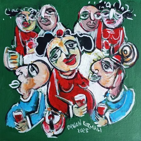 ORHAN KURMALI tarafından 2025 yılında 25x25 cm ölçülerinde Tuval üzeri yağlı boya tekniği ile yapılmıştır.