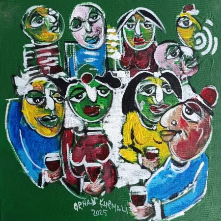 ORHAN KURMALI tarafından 2025 yılında 25x25 cm ölçülerinde Tuval üzeri yağlı boya tekniği ile yapılmıştır.