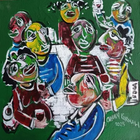 ORHAN KURMALI tarafından 2025 yılında 25x25 cm ölçülerinde Tuval üzeri yağlı boya tekniği ile yapılmıştır.