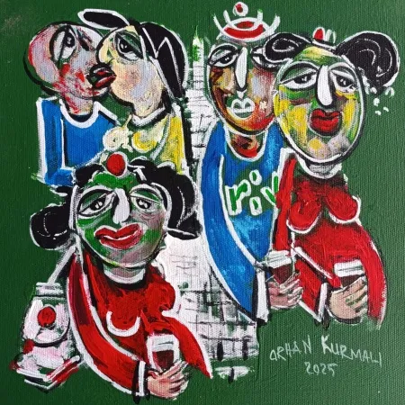 ORHAN KURMALI tarafından 2025 yılında 25x25 cm ölçülerinde Tuval üzeri yağlı boya tekniği ile yapılmıştır.