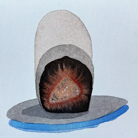 TANSEL TÜRKDOĞAN tarafından 2025 yılında 25x25 cm ölçülerinde Tuval üzeri akrilik boya tekniği ile yapılmıştır.