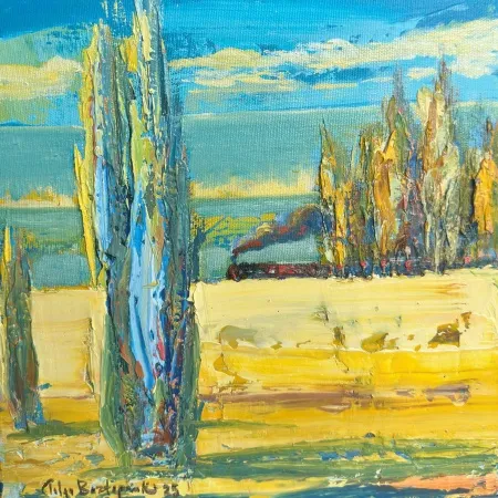 TOLGA BOZTOPRAK tarafından 2025 yılında 25x25 cm ölçülerinde Tuval üzeri akrilik boya tekniği ile yapılmıştır.