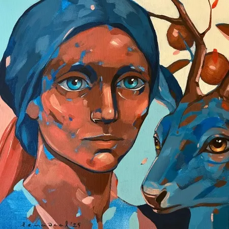 SEMA ÖCAL tarafından 2025 yılında 25x25 cm ölçülerinde Tuval üzeri akrilik boya tekniği ile yapılmıştır.