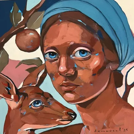 SEMA ÖCAL tarafından 2025 yılında 25x25 cm ölçülerinde Tuval üzeri akrilik boya tekniği ile yapılmıştır.