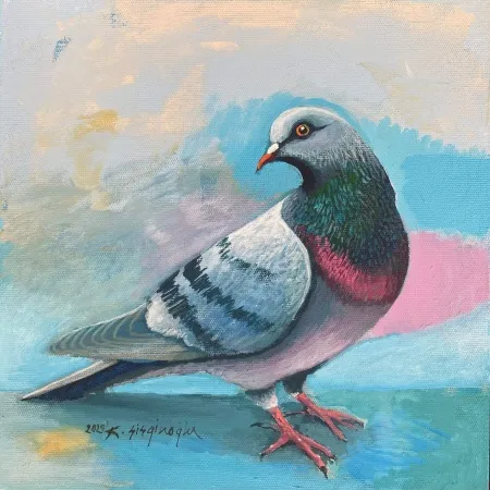 KADİR ŞİŞGİNOĞLU tarafından 2025 yılında 25x25 cm ölçülerinde Tuval üzeri yağlı boya tekniği ile yapılmıştır.