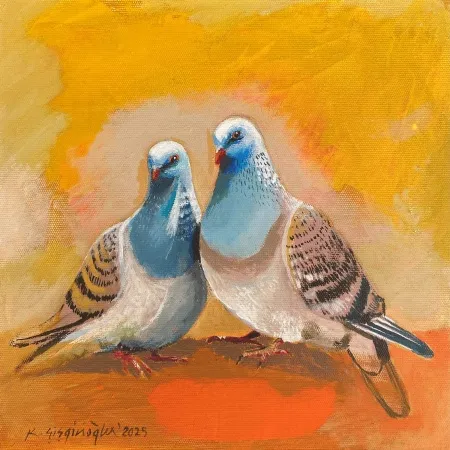 KADİR ŞİŞGİNOĞLU tarafından 2025 yılında 25x25 cm ölçülerinde Tuval üzeri yağlı boya tekniği ile yapılmıştır.