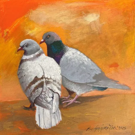 KADİR ŞİŞGİNOĞLU tarafından 2025 yılında 25x25 cm ölçülerinde Tuval üzeri yağlı boya tekniği ile yapılmıştır.