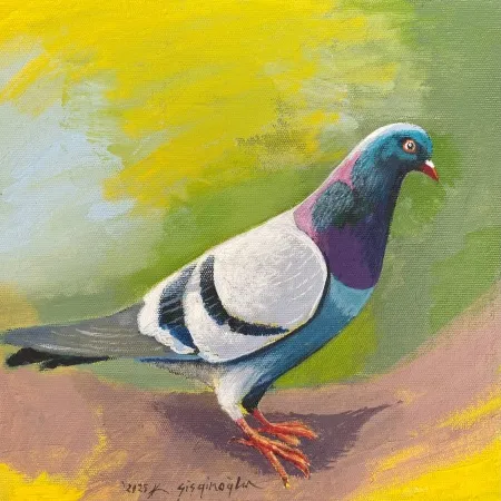 KADİR ŞİŞGİNOĞLU tarafından 2025 yılında 25x25 cm ölçülerinde Tuval üzeri yağlı boya tekniği ile yapılmıştır.