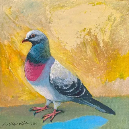 KADİR ŞİŞGİNOĞLU tarafından 2025 yılında 25x25 cm ölçülerinde Tuval üzeri yağlı boya tekniği ile yapılmıştır.