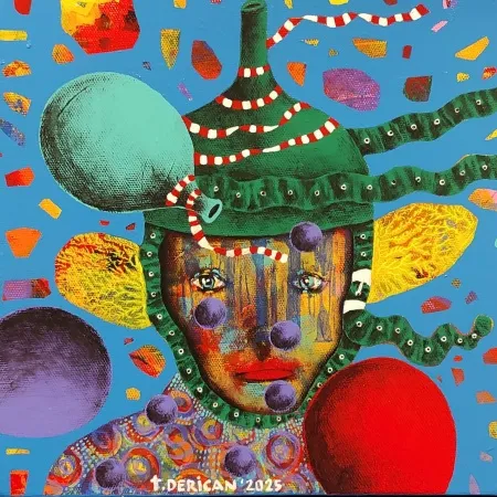 TAMER DERİCAN tarafından 2025 yılında 25x25 cm ölçülerinde Tuval üzeri akrilik boya tekniği ile yapılmıştır.