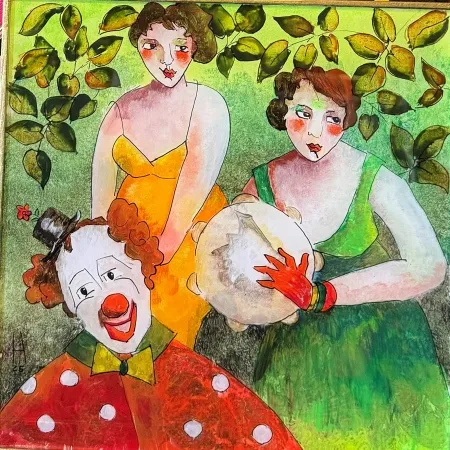 HATİCE ARAS tarafından 2025 yılında 25x25 cm ölçülerinde Saydam yüzey altı boyama tekniği ile yapılmıştır.