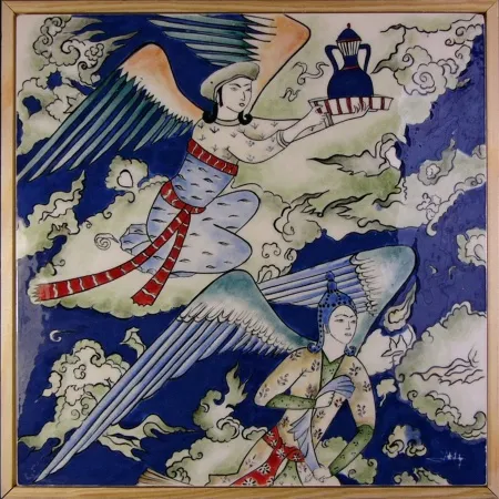 SUNA AKTAŞ tarafından 2025 yılında 25x25 cm ölçülerinde Çini tekniği ile yapılmıştır.