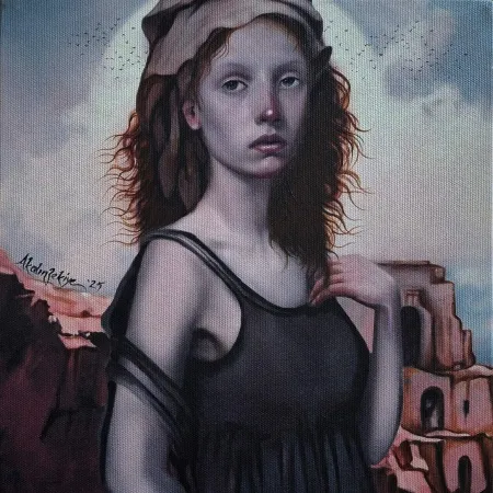 ZEKİYE AKALIN tarafından 2025 yılında 25x25 cm ölçülerinde Tuval üzeri karışık teknik tekniği ile yapılmıştır.