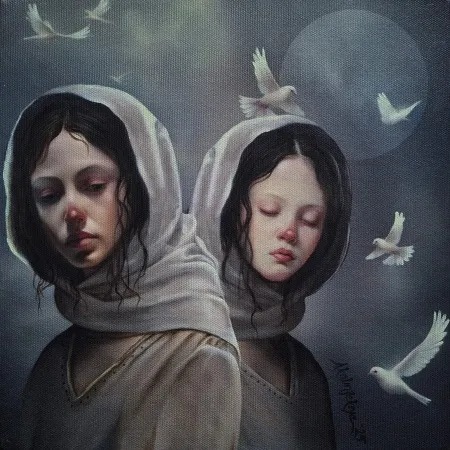 ZEKİYE AKALIN tarafından 2025 yılında 25x25 cm ölçülerinde Tuval üzeri karışık teknik tekniği ile yapılmıştır.