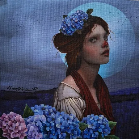 ZEKİYE AKALIN tarafından 2025 yılında 25x25 cm ölçülerinde Tuval üzeri karışık teknik tekniği ile yapılmıştır.