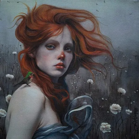 ZEKİYE AKALIN tarafından 2025 yılında 25x25 cm ölçülerinde Tuval üzeri karışık teknik tekniği ile yapılmıştır.