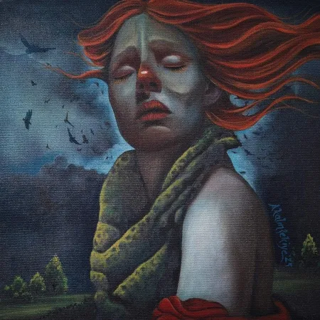 ZEKİYE AKALIN tarafından 2025 yılında 25x25 cm ölçülerinde Tuval üzeri karışık teknik tekniği ile yapılmıştır.