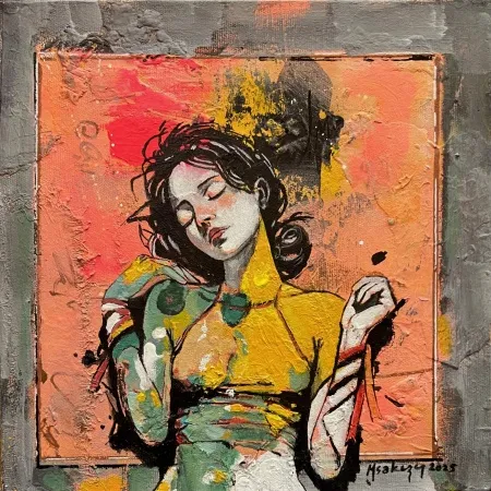 MEHMET SAKIZCI tarafından 2025 yılında 25x25 cm ölçülerinde Tuval üzeri akrilik boya tekniği ile yapılmıştır.