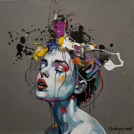 MEHMET SAKIZCI tarafından 2025 yılında 25x25 cm ölçülerinde Tuval üzeri akrilik boya tekniği ile yapılmıştır.