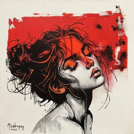 MEHMET SAKIZCI tarafından 2025 yılında 25x25 cm ölçülerinde Tuval üzeri akrilik boya tekniği ile yapılmıştır.