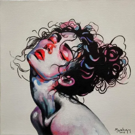 MEHMET SAKIZCI tarafından 2025 yılında 25x25 cm ölçülerinde Tuval üzeri akrilik boya tekniği ile yapılmıştır.