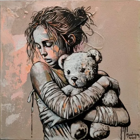 MEHMET SAKIZCI tarafından 2025 yılında 25x25 cm ölçülerinde Tuval üzeri akrilik boya tekniği ile yapılmıştır.