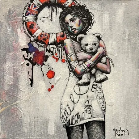 MEHMET SAKIZCI tarafından 2025 yılında 25x25 cm ölçülerinde Tuval üzeri akrilik boya tekniği ile yapılmıştır.