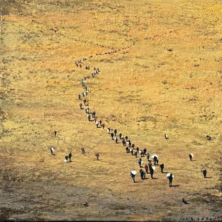 SALİH ÇAKAR tarafından 2025 yılında 25x25 cm ölçülerinde Tuval üzeri yağlı boya tekniği ile yapılmıştır.