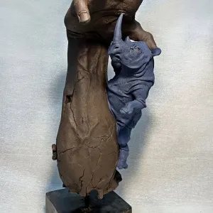 BUĞRA ÖZER tarafından 2021 yılında 47x17x20 cm ölçülerinde Stoneware Kil, Serbest Elle Şekillendirme, 1150°C tekniği ile yapılmıştır.