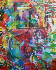 ZELİHA AKÇAOĞLU tarafından 2011 yılında 160x140 cm ölçülerinde Tuval üzeri akrilik boya tekniği ile yapılmıştır.