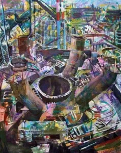 ZELİHA AKÇAOĞLU tarafından 2003 yılında 125x100 cm ölçülerinde Tuval üzeri akrilik boya tekniği ile yapılmıştır.