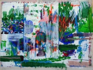 ZELİHA AKÇAOĞLU tarafından 2011 yılında 27x39 cm ölçülerinde Kağıt üzeri akrilik boya tekniği ile yapılmıştır.